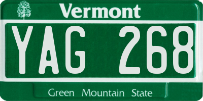 VT license plate YAG268