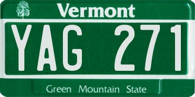 VT license plate YAG271