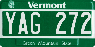 VT license plate YAG272