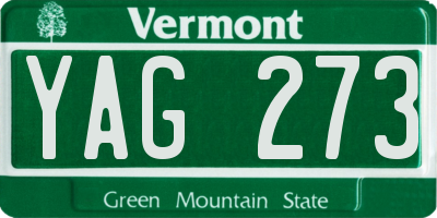 VT license plate YAG273