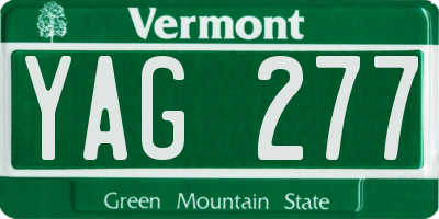 VT license plate YAG277