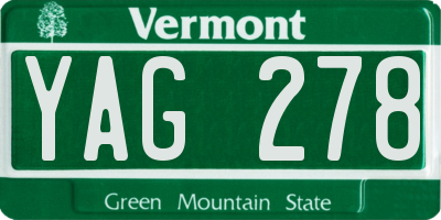 VT license plate YAG278