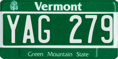 VT license plate YAG279