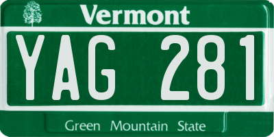 VT license plate YAG281