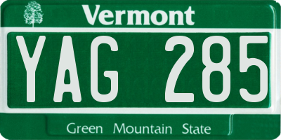 VT license plate YAG285