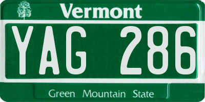 VT license plate YAG286