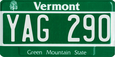 VT license plate YAG290