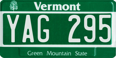 VT license plate YAG295