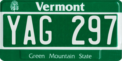 VT license plate YAG297