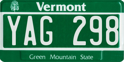 VT license plate YAG298