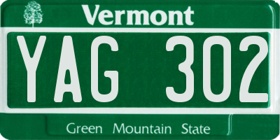 VT license plate YAG302