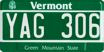 VT license plate YAG306
