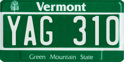 VT license plate YAG310