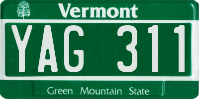 VT license plate YAG311