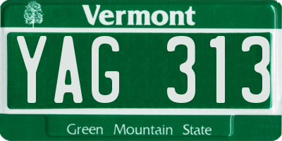 VT license plate YAG313