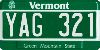 VT license plate YAG321