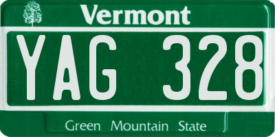 VT license plate YAG328