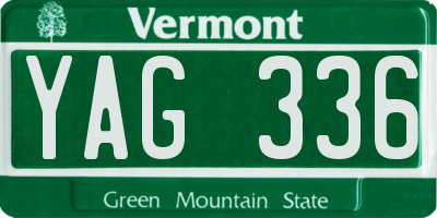 VT license plate YAG336