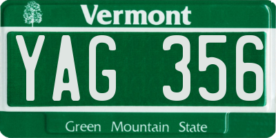 VT license plate YAG356