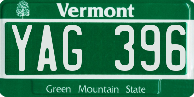 VT license plate YAG396