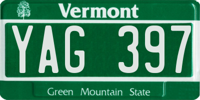 VT license plate YAG397