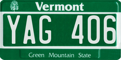 VT license plate YAG406