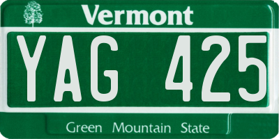 VT license plate YAG425