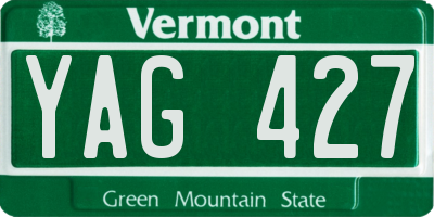 VT license plate YAG427