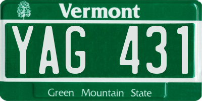 VT license plate YAG431