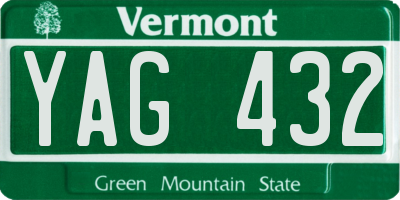 VT license plate YAG432