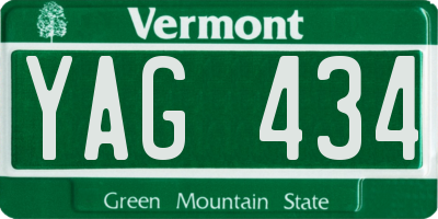 VT license plate YAG434