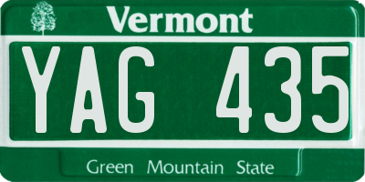 VT license plate YAG435