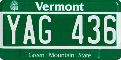 VT license plate YAG436