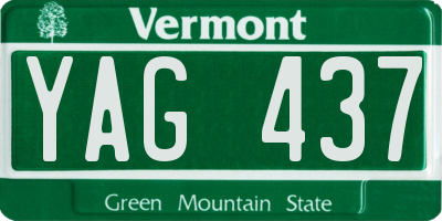 VT license plate YAG437