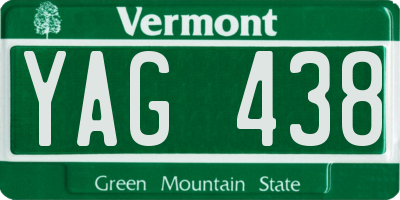 VT license plate YAG438