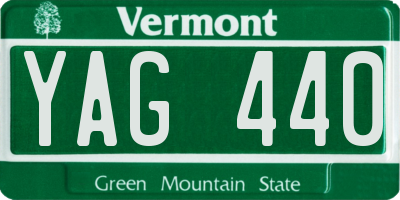 VT license plate YAG440