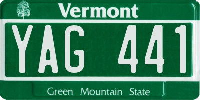 VT license plate YAG441