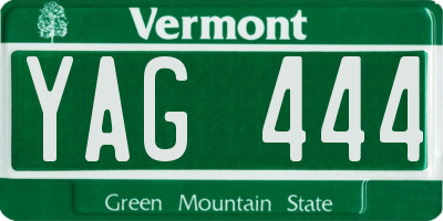 VT license plate YAG444