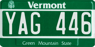 VT license plate YAG446