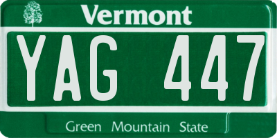 VT license plate YAG447