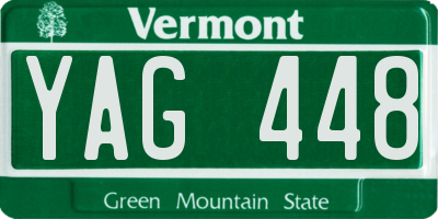 VT license plate YAG448