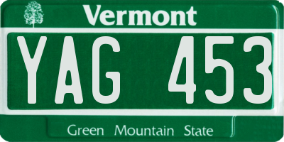 VT license plate YAG453