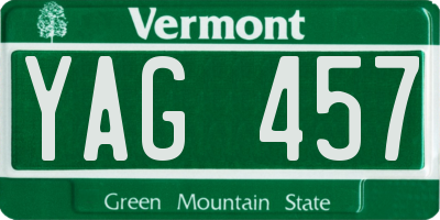 VT license plate YAG457