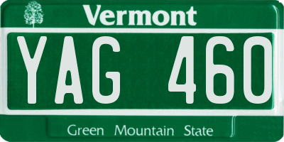 VT license plate YAG460