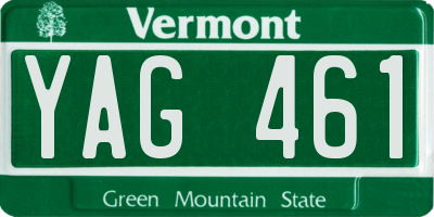 VT license plate YAG461