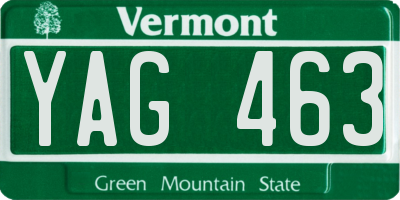 VT license plate YAG463