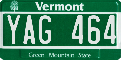 VT license plate YAG464