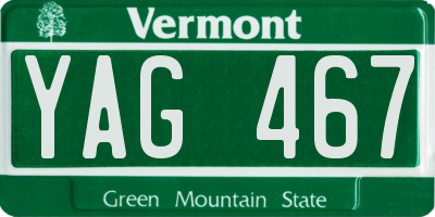 VT license plate YAG467