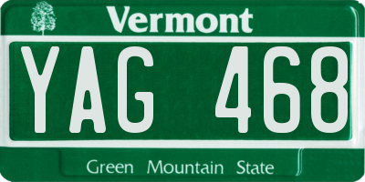 VT license plate YAG468