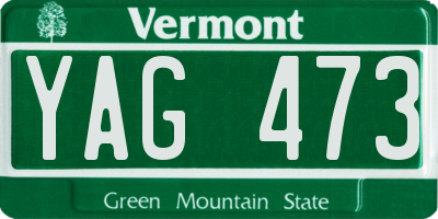 VT license plate YAG473